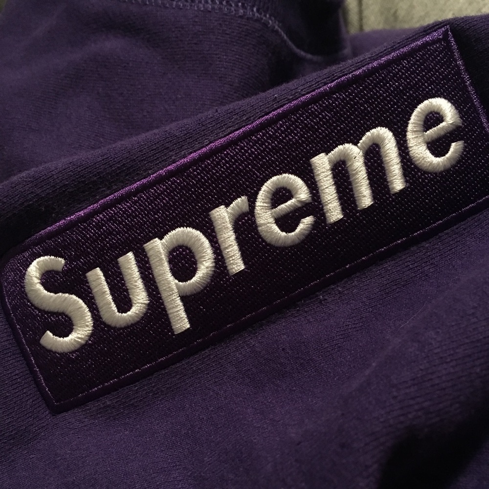 Supreme 2006 purple on purple box logo crewneck